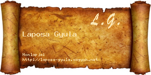 Laposa Gyula névjegykártya